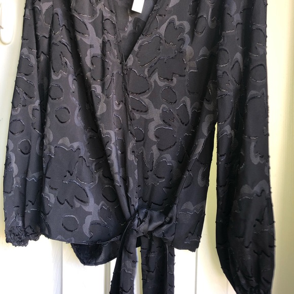 Madewell Floral Jacquard Side-Tie Wrap Top - Picture 4 of 5